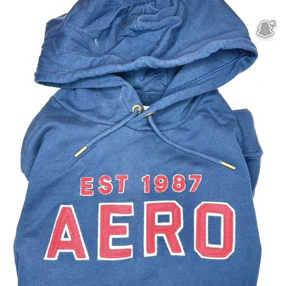 Aeropostale Blue Hoodie with Red Accents - Picture 1 of 2